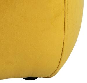 Žlutý sametový puf Actona Mie, 40 x 40 cm