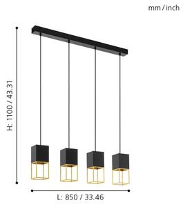 Eglo 97734 - LED Lustr na lanku MONTEBALDO 4xGU10/5W/230V