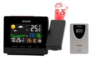 Sencor - Meteostanice s barevným LCD displejem, budíkem a projektorem 2xAA