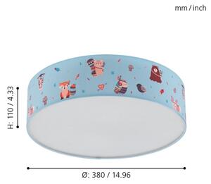 Eglo 97575 - Dětské stropní svítidlo RUFFO 2xE27/40W/230V