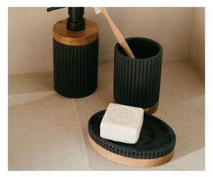 Andrea House, Koupelnová mýdlenka ze dřeva a černé pryskyřice | černá / hnědá
