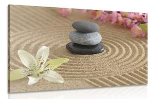 Obraz Zen zahrada a kameny v písku - 120x80 cm
