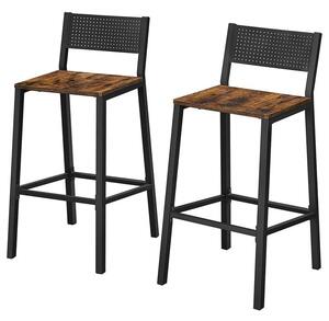 Barové židle LEXA hnědá/černá, set 2 ks
