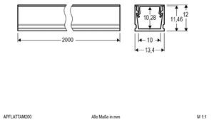 EVN APFLAT7 Al profil 200 cm, U profil, hliník