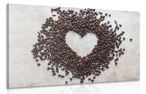 Obraz srdce z kávových zrn - 60x40 cm