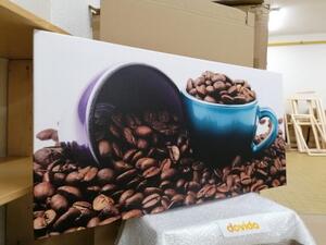 Obraz šálky s kávovými zrnky - 100x50 cm