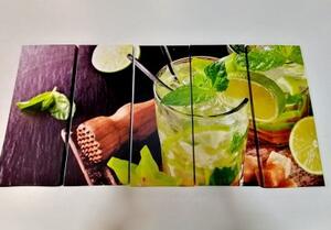 5-dílný obraz lahodné Mojito - 100x50 cm