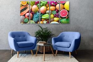 5-dílný obraz tropické ovoce - 100x50 cm