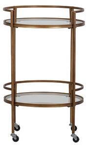Zlatý Pojízdný stolek Zora 79 × 50 × 50 cm WOOOD