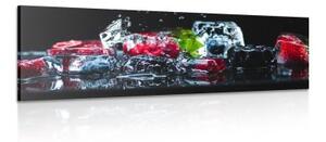 Obraz ledové kostky ovoce - 120x40 cm