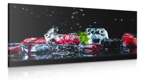 Obraz ovocné ledové kostky - 100x50 cm