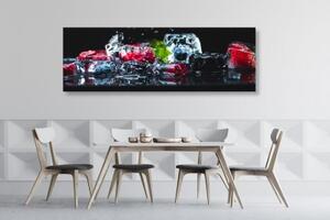 Obraz ledové kostky ovoce - 120x40 cm