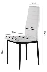 Sada 4 židlí v bílé barvě s nadčasovým designem