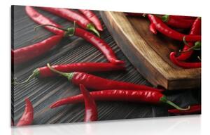 Obraz deska s chili papričkami - 60x40 cm