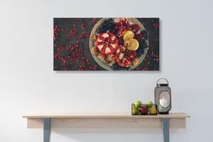 Obraz směs s granátovým jablkem - 100x50 cm