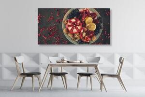 Obraz směs s granátovým jablkem - 100x50 cm