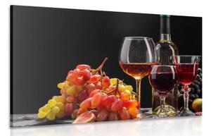 Obraz víno a hrozny - 120x80 cm