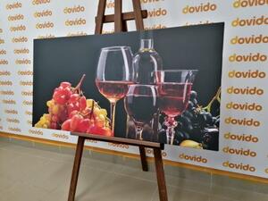 Obraz italské víno a hrozny - 100x50 cm