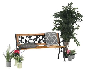 Zahradní lavička, černá/přírodní, FAIZA