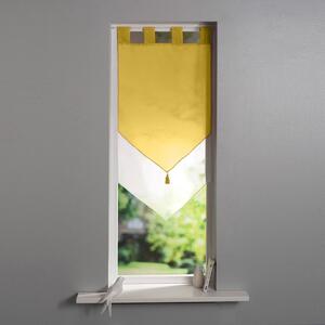 Blancheporte Dvojitá vitrážová záclonka do špičky žlutá/bílá 45x90 cm