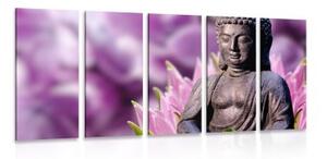 5-dílný obraz klidný Budha - 100x50 cm