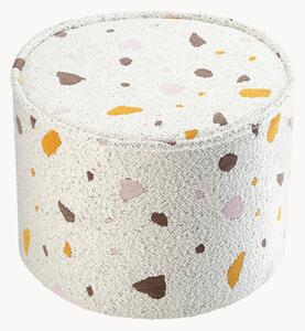 Ručně vyrobený dětský puf z bouclé Sugar, Ø 40 cm