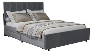 FurniGO Čalouněná postel Soria 140 x 200 - šedá