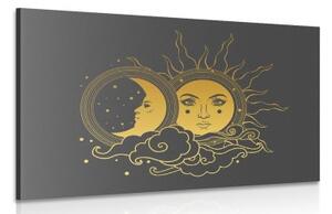 Obraz harmonie slunce a měsíce - 60x40 cm