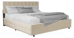 Čalouněná postel Soria se zásuvkami 180 x 200 béžová