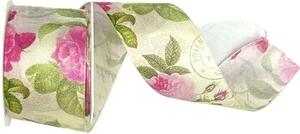 Stuha taftová TEA ROSE PINK růžová 40mm x 2m ( 13,- Kč/m)