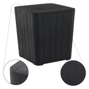 Zahradní úložný box / příruční stolek, černá, IBLIS