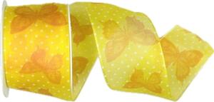 Stuha organzová BUTTERFLY YELLOW žlutá 40mm x 2m (13,-Kč/m)