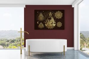 Obraz zlatý Budha - 120x80 cm