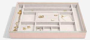 Box na šperky s průhledným víkem Stackers Blush Supersize Ring & Accessory Layer with Display Lid | růžová