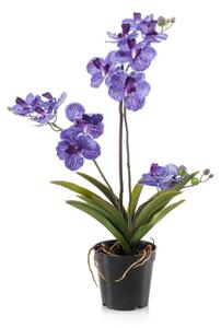 Umělá květina Orchidej modrá, 60cm
