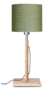 Stolní lampa se zeleným stínidlem a konstrukcí z bambusu Good&Mojo Fuji