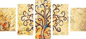 5-dílný obraz symbol stromu života - 100x50 cm