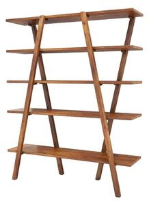 Koňakově hnědá knihovna z borovicového dřeva 120x148 cm Perla – Kalune Design