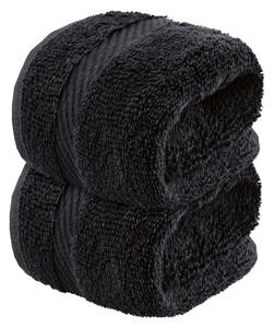 LIVARNO home Froté ručník pro hosty, 30 x 50 cm, 2 kusy (černá) (100343811005)