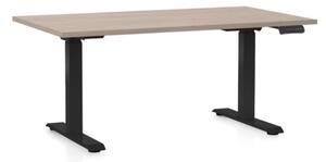 Výškově nastavitelný stůl OfficeTech C, 120 x 80 cm - černá podnož Barva: Třešeň