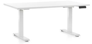 Výškově nastavitelný stůl OfficeTech C, 120 x 80 cm - bílá podnož Barva: Buk