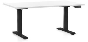 Výškově nastavitelný stůl OfficeTech C, 120 x 80 cm - černá podnož Barva: Bílá
