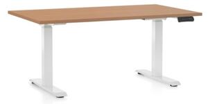 Výškově nastavitelný stůl OfficeTech C, 120 x 80 cm - bílá podnož Barva: Dub