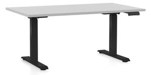 Výškově nastavitelný stůl OfficeTech C, 120 x 80 cm - černá podnož Barva: Světle šedá