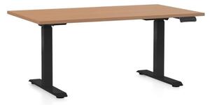 Výškově nastavitelný stůl OfficeTech C, 120 x 80 cm - černá podnož Barva: Bílá