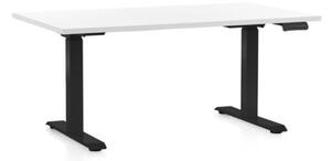 Výškově nastavitelný stůl OfficeTech C, 140 x 80 cm - černá podnož Barva: Bílá