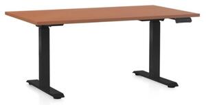Výškově nastavitelný stůl OfficeTech C, 140 x 80 cm - černá podnož Barva: Světle šedá