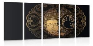 5-dílný obraz harmonická síla Buddhy - 100x50 cm