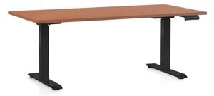 Výškově nastavitelný stůl OfficeTech C, 160 x 80 cm - bílá podnož Barva: Buk