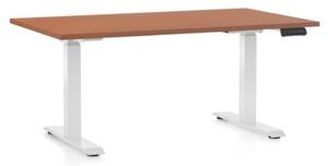 Výškově nastavitelný stůl OfficeTech C, 140 x 80 cm - bílá podnož Barva: Dub